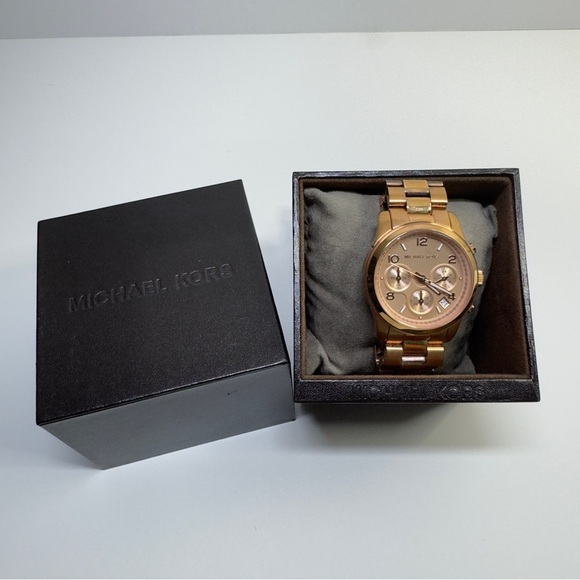 MICHAEL KORS CHRONOGRAPH MK5128 ROSE GOLD-TONE WATCH 37.2mm 20mm LUG RUNS - Picture 4 of 4